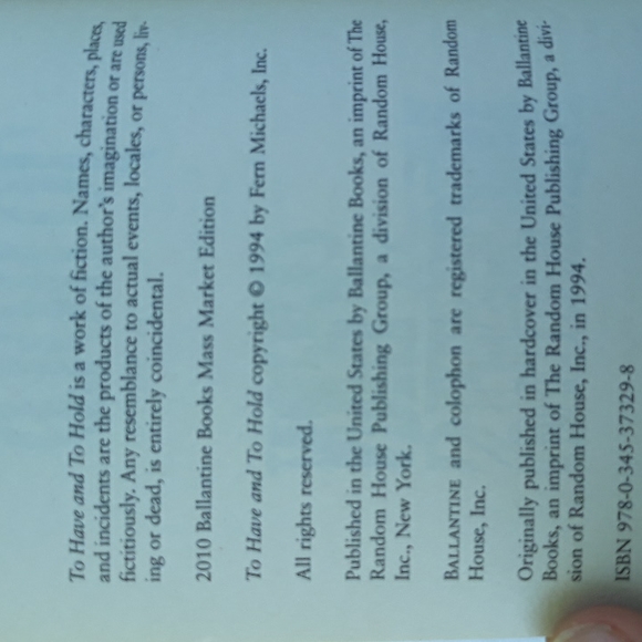 To Have and to Hold, a paperback book written by Fern Michaels Copyright 2010 - Picture 7 of 7